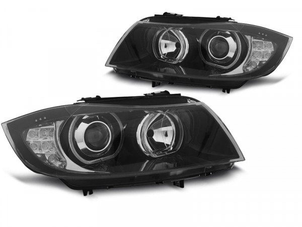 Scheinwerfer Angel Eyes LED-Blinkerschwarz passend für BMW E90 / e91 03.05-11