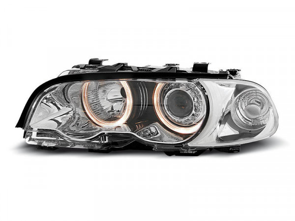Scheinwerfer Angel Eyes chrom passend für BMW E46 04.99-08.01 Coupé Cabrio