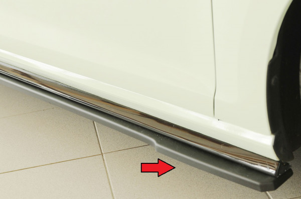 Rieger Seitenschweller rechts ansatz (ca. 19mm) matt schwarz für VW Golf 7 GTI 5-tür. 02.17- (ab Fac