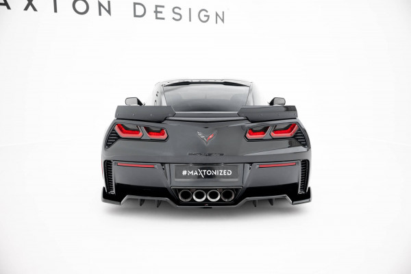 Hinten Splitter (mit Einem Vertikalem Balken) + Heck Ansatz Flaps Diffusor Für Chevrolet Corvette Z0