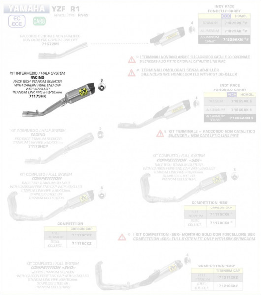 Arrow Endschalldämpfer Works, In Titan Yamaha YZF 1000 R1 17-19