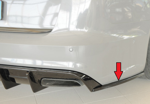 Rieger Heckschürzenansatz seitlich rechts glanz schwarz für Audi A6 S6 (4G/C7) Lim. 09.14- (ab Facel