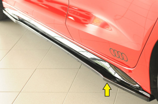 Rieger Seitenschweller links ansatz glanz schwarz für Audi A3 S3 (GY) 5-tür. (Limousine) 07.20-05.24