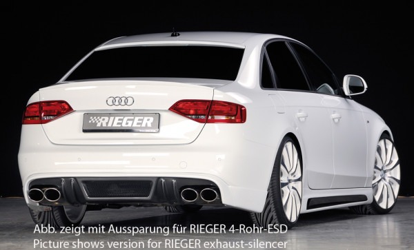 Rieger Heckschürzenansatz carbon look für Audi A4 (B8/B81) Lim. 11.07-12.11 (bis Facelift)