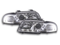 Scheinwerfer Set Daylight LED TFL-Optik passend für Audi A4 Typ B5 99–01 chrom Scheinwerfer Set Daylight LED TFL-Optik passend für Audi A4 Typ B5 99–01 chrom