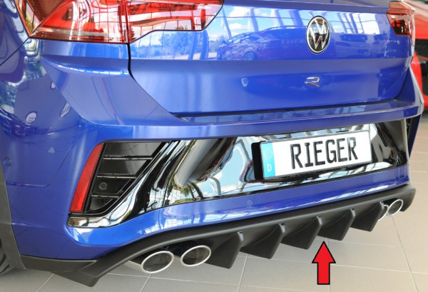 Rieger Heckeinsatz (für Fzg. ohne AHK) matt schwarz für VW T-Roc (A1) R-Line 3-tür. (Cabrio) 01.22-