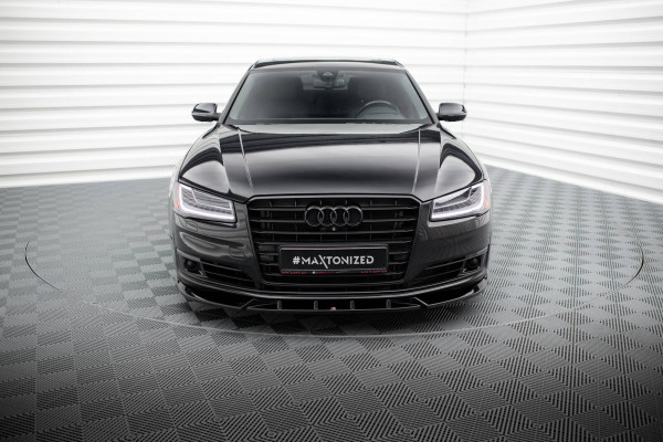 Front Ansatz Für Audi A8 D4 Facelift Schwarz Hochglanz