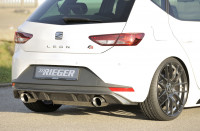 Rieger Heckeinsatz carbon look für Seat Leon FR (5F) 5-tür. 01.13-12.16 (bis Facelift) Ausführung: Schwarz matt