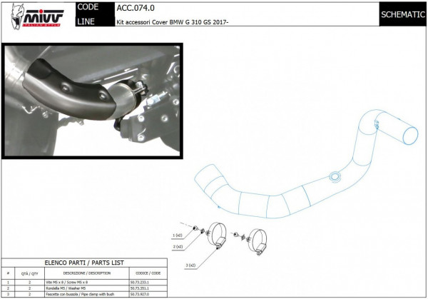 ACC.074.0 - MIVV Hitzeschutz Halterung BMW G 310 GS