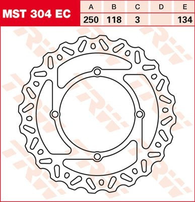 TRW Bremsscheibe starr MST304EC passend für Suzuki RM-Z / RM-X