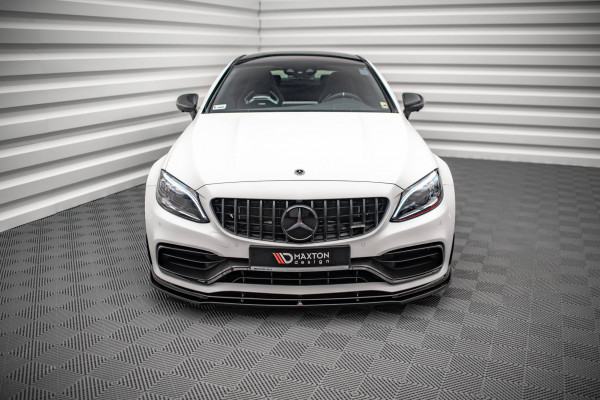 Front Ansatz V.1 Für Mercedes-AMG C63 Coupe AMG Aero Pack C205 Facelift Schwarz Hochglanz