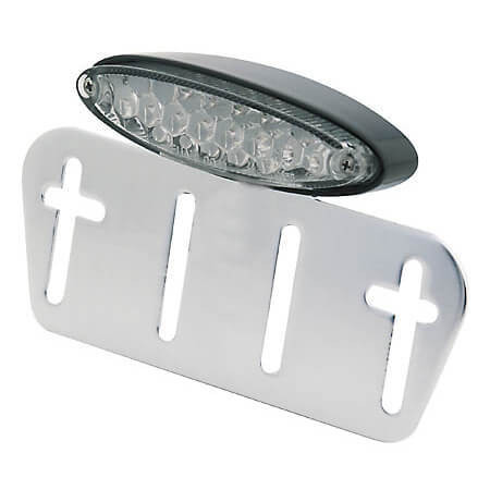 SHIN YO LED-Mini-Rücklicht klar, mit Nummernschildplatte, Gehäuse schwarz E-geprüft