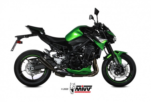 MIVV Double Gun Edelstahl Schwarz KAWASAKI Z900 20-22