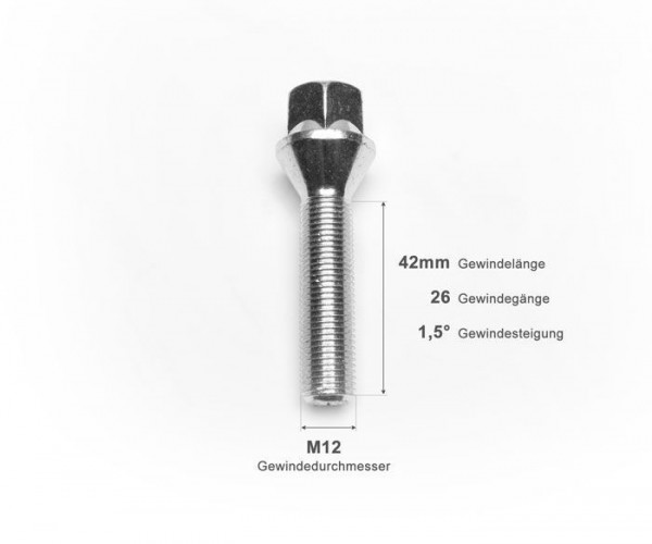 TA Technix Radschraube M12 X 1.5 X 42 KE