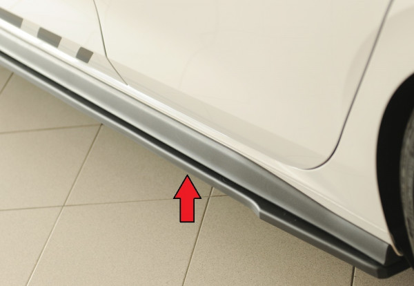 Rieger Seitenschweller links ansatz matt schwarz für VW Golf 8 GTD 5-tür. 08.20-
