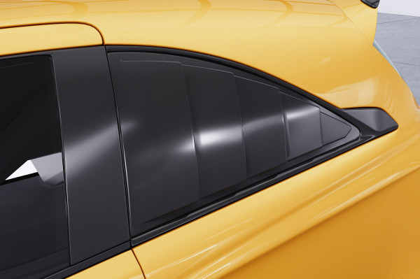 Seitenscheibenblenden für Opel Corsa E 3-Türer SSB007 Schwarz Strukturiert