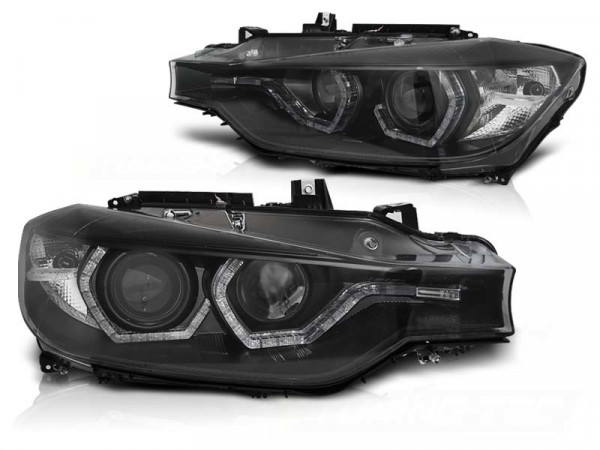 Scheinwerfer Angel Eyes LED DRL schwarz passend für BMW F30/f31 Lci 15-18