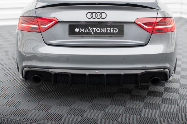 Diffusor Heck Ansatz Für Audi A5 S-Line Coupe / Sportback 8T Facelift (Einzelauspuff Li. Re.)
