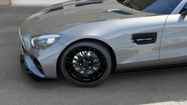 Front Ansatz Für Mercedes-AMG GT S C190 Facelift Schwarz Hochglanz