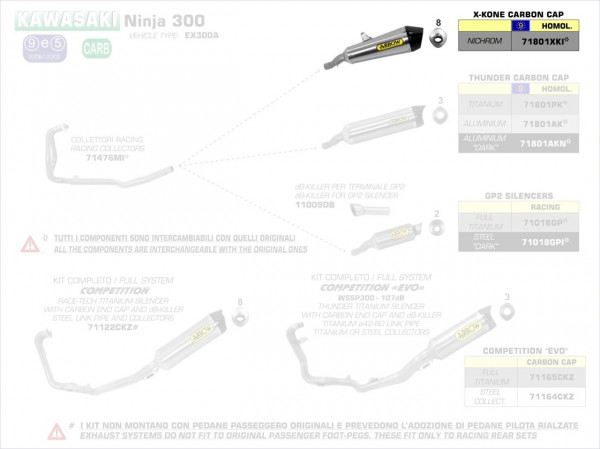 Arrow X-Kone Endschalldämpfer passend für Kawasaki Z 300 15-16