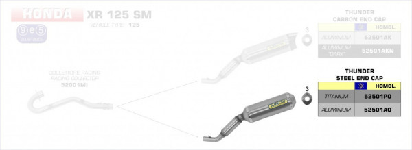 Arrow Off-Road Thunder Aluminium Endschalldämpfer passend für Honda XR 125