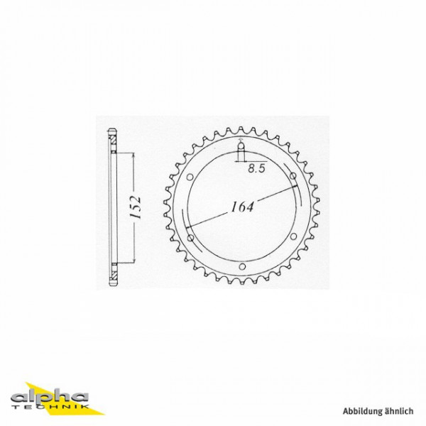 Kettenrad Stahl 55 Zähne Teilung 428 passend für Yamaha SR400 SR500