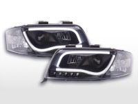 Scheinwerfer Set Daylight LED Tagfahrlicht passend für Audi A6 Typ 4B 97-01 schwarz Scheinwerfer Set Daylight LED Tagfahrlicht passend für Audi A6 Typ 4B 97-01 schwarz