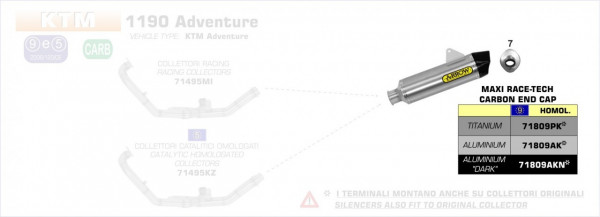 Arrow MaXi Race-Tech Aluminium Endschalldämpfer passend für KTM Adventure