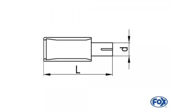 Anschraubendrohr Typ 71 mit Schelle einfach - 93x79mm Eckig eingerollt / abgeschrägt / mit Absorber