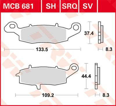 Scheibenbremsbeläge MCB681SH