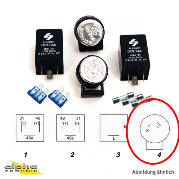 Blinker Relais 12V 2x8W–23W + 3,4W passend für italienische Motorräder