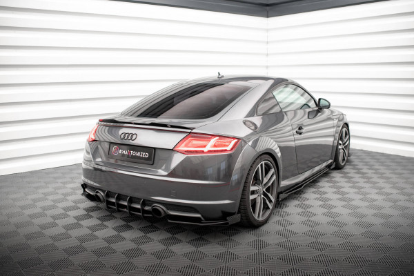 Street Pro Heck Ansatz Flaps Diffusor +Flaps Für Audi TT S-Line 8S Schwarz Hochglanz