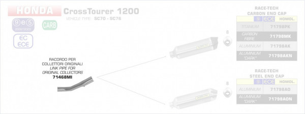 71468MI-Arrow Zwischenrohr Für Originalkrümmer Honda CROSSTOURER 1200 12-19