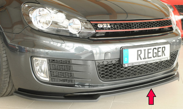 Rieger Spoilerschwert nur für GTI / GTD matt schwarz für VW Golf 6 GTD 3-tür.