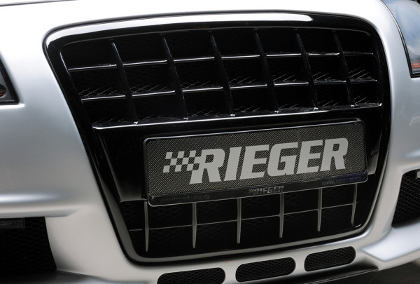 Rieger Grill mit integrierter Kennzeichenauflage glanz schwarz für Audi A3 (8P) Sportback -06.08