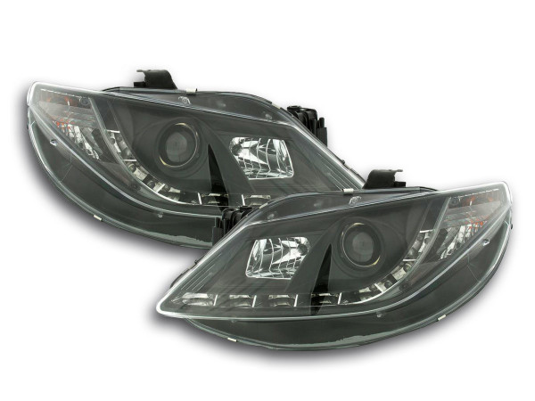 Scheinwerfer Set Daylight LED TFL-Optik Seat Ibiza Typ 6J Bj. 08-12 schwarz