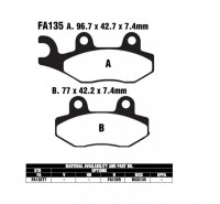 EBC FA135TT Bremsbeläge passend für Suzuki, Sachs, Barossa und SMC EBC FA135TT Bremsbeläge passend für Suzuki, Sachs, Barossa und SMC