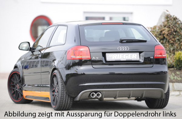 Rieger Heckeinsatz carbon look für Audi A3 (8P) Sportback 07.08- (ab Facelift)