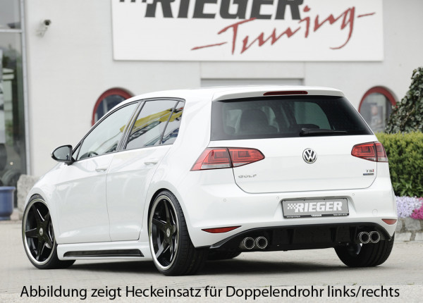 Rieger Heckeinsatz glanz schwarz für VW Golf 7 5-tür. 10.12-