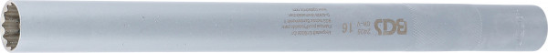 BGS Zündkerzen-Einsatz Zwölfkant extra lang 16 mm, Innenvierkant 10 mm (3/8 Zoll)