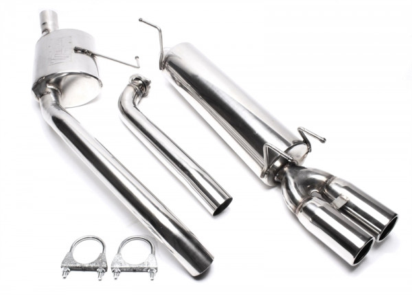 TA Technix Edelstahlanlage 2x76mm rund/gebördelt passend für Opel Omega B Caravan