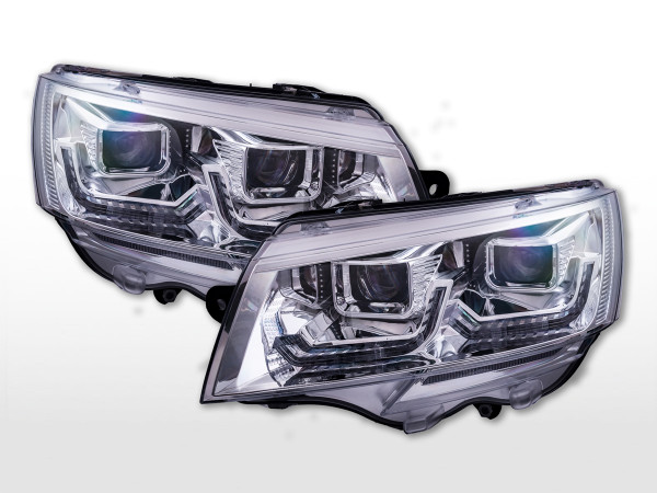 LED/Halogen Scheinwerfer Set passend für VW T6 ab 2020 Chrom