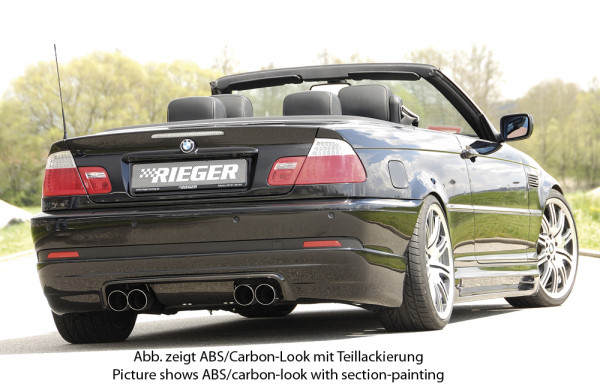 Rieger Heckschürzenansatz carbon look für BMW 3er E46 Coupé 02.02- (ab Facelift)