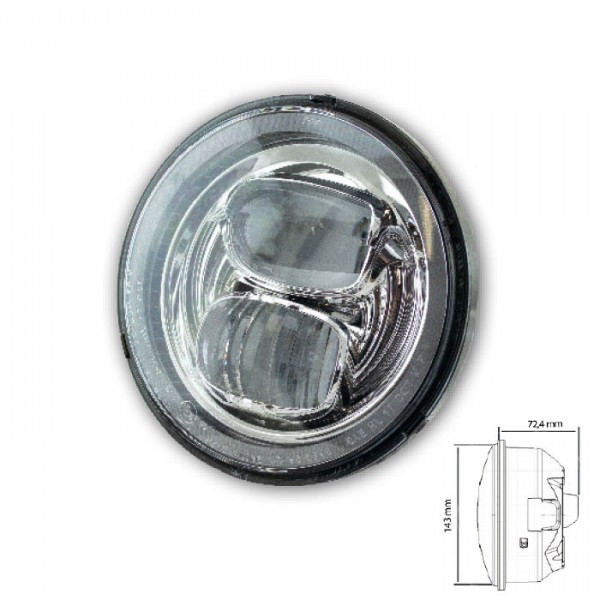 LED-Scheinwerfereinsatz "Pearl" 5-3/4" | chrom Ø=143mm | Klarglas | E-geprüft