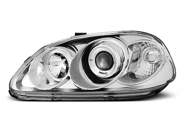 Scheinwerfer Honda Civic 03.99-02.01 Angel Eyes Chrome