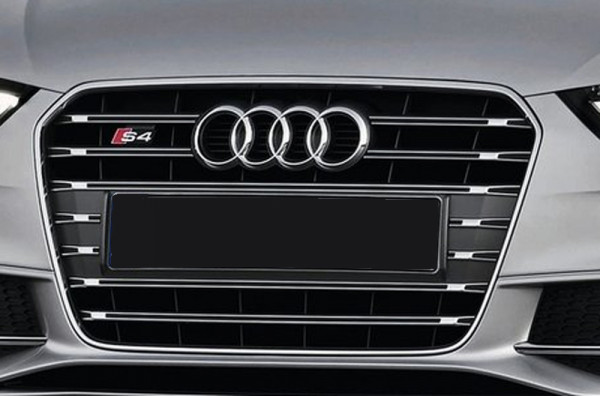 Kühlergrill Audi S4 (B8) platinumgrau,inkl S4-Logo für Audi A4 S4 (B8/B81) Lim. 01.12- (ab Facelift)