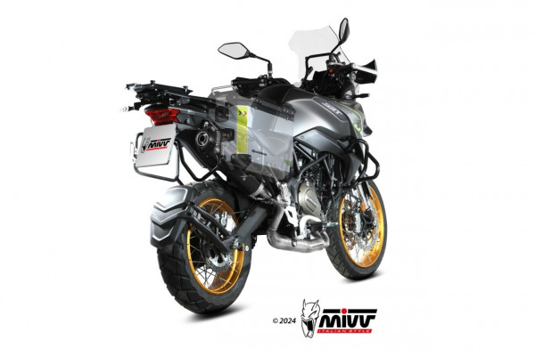 MIVV Oval Edelstahl Schwarz Endschalldämpfer passend für QJ MOTOR SRT 700