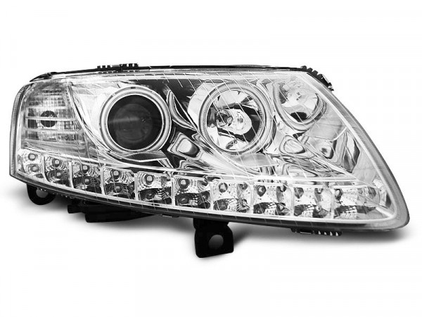 Scheinwerfer Angel Eyes LED chrom passend für Audi A6 C6 04.04-08