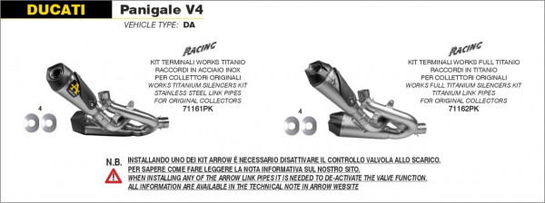 Arrow Works Volltitan DUCATI PANIGALE V4/ Streetfighter V4 '18-22