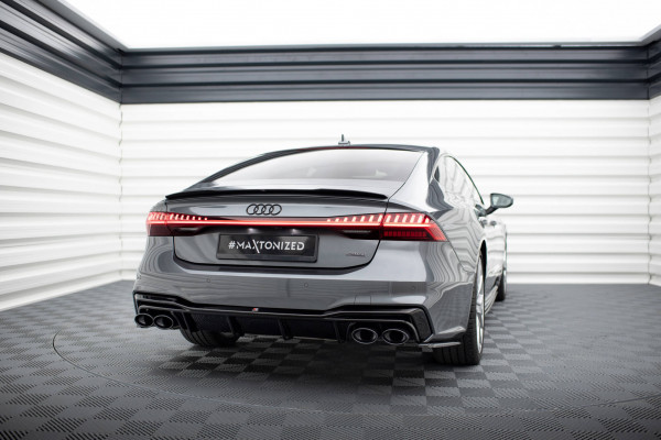 Diffusor Heck Ansatz Für Audi A7 S-Line C8 / S7 C8 Schwarz Hochglanz